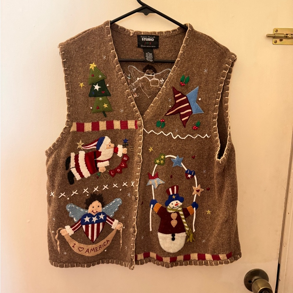 COPY - Designers Originals Joy Studio Brand Embroidered Sweater Vest Size XL